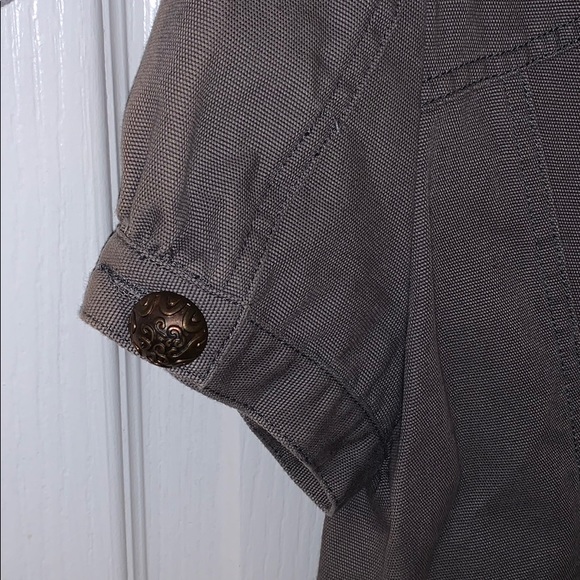 Short Sleeve Denim Material Blazer - Picture 8 of 8